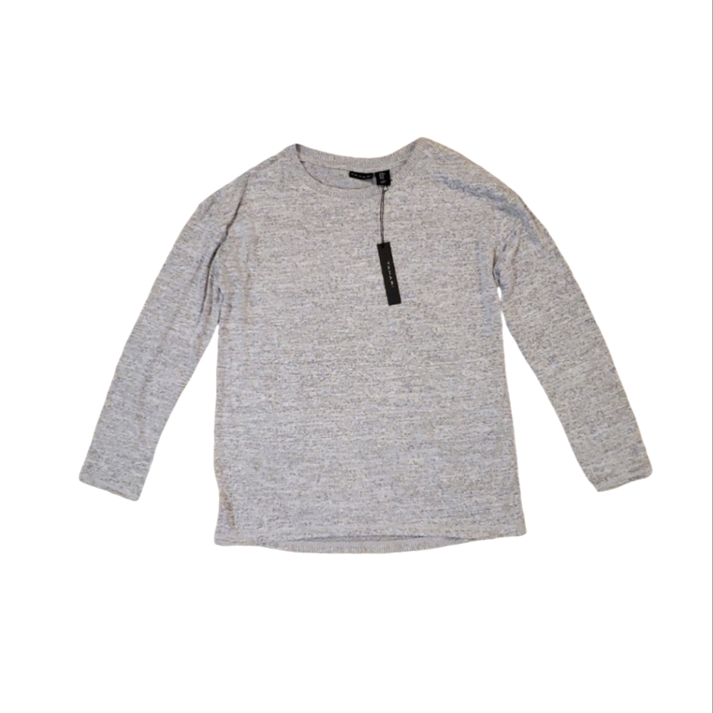 Tahari Women's Heather Gray Super Soft Pullover Long Sleeve Sweater‎ Medium